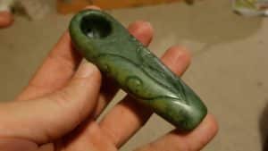 pounamu, pipe, jade, campbell carving, new zealand, maori, nephrite, carving, carve, stone