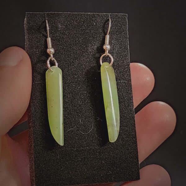 Pounamu, earrings, pointed, roimata (4) Pounamu, earrings, pointed, roimata (4)