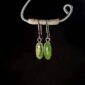 Earrings, mau taringa, marsden flower jade, apple green, jade, pounamu, taonga, sterling silver (2)
