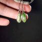 Earrings, mau taringa, marsden flower jade, apple green, jade, pounamu, taonga, sterling silver (6)