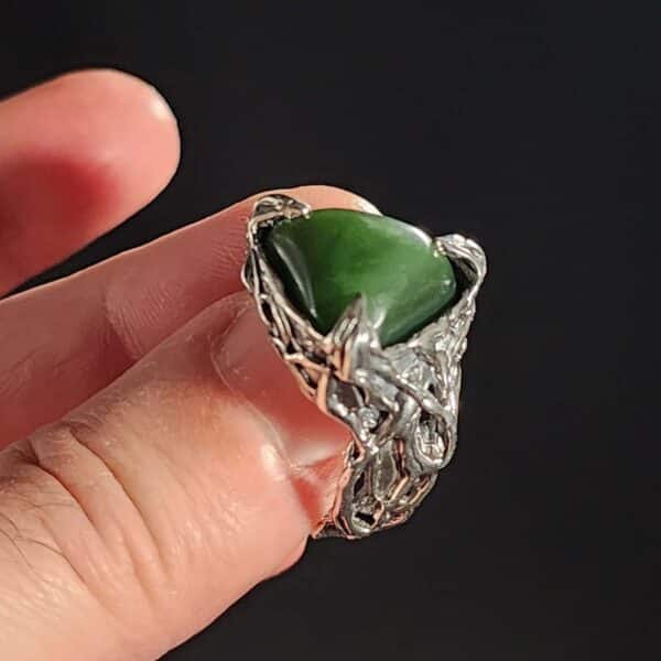 ring, silver, pounamu, veins, vines, organic, live, jade, taonga (9) ring, silver, pounamu, veins, vines, organic, live, jade, taonga (9)