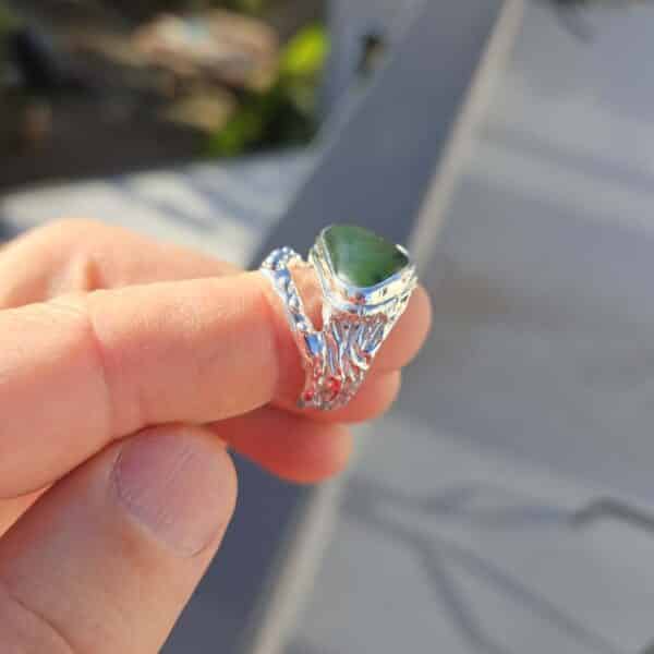 kawakawa, pounamu, silver, ring. taonga (3) kawakawa, pounamu, silver, ring. taonga (3)