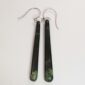 Cam117 Earrings, long, roimata, flower jade, pounamu (1)