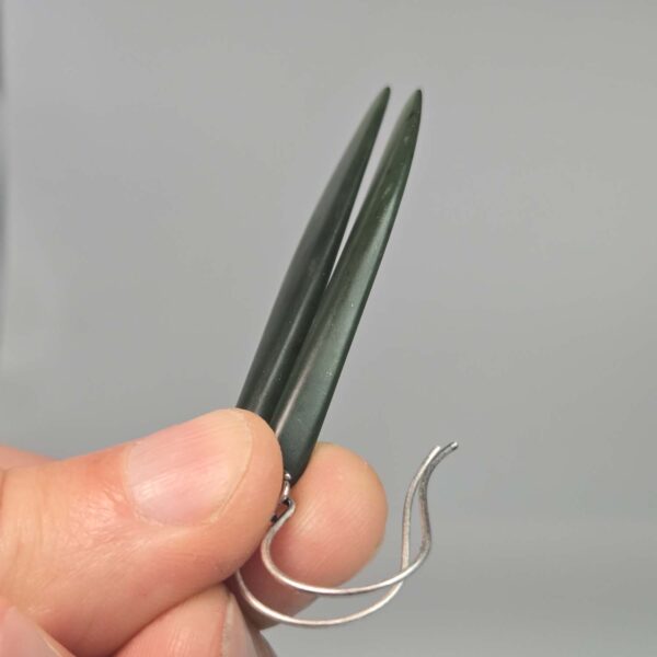 Cam124 Earrings, blade, taonga, wing, pounamu, kawakawa (5) Cam124 Earrings, blade, taonga, wing, pounamu, kawakawa (5)