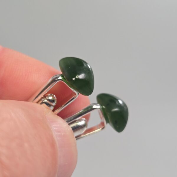 Cam144 kawakawa, pounamu, jade, taonga, cufflinks, cufflink, silver, sterling (1) Cam144 kawakawa, pounamu, jade, taonga, cufflinks, cufflink, silver, sterling (1)