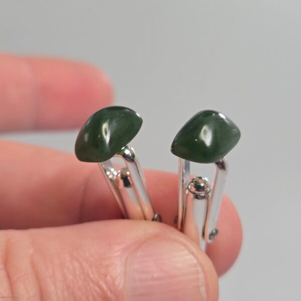 Cam144 kawakawa, pounamu, jade, taonga, cufflinks, cufflink, silver, sterling (4) Cam144 kawakawa, pounamu, jade, taonga, cufflinks, cufflink, silver, sterling (4)