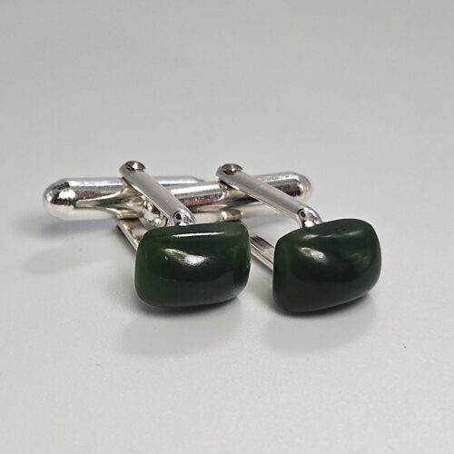 Kawakawa Pounamu Sterling Silver Cufflinks