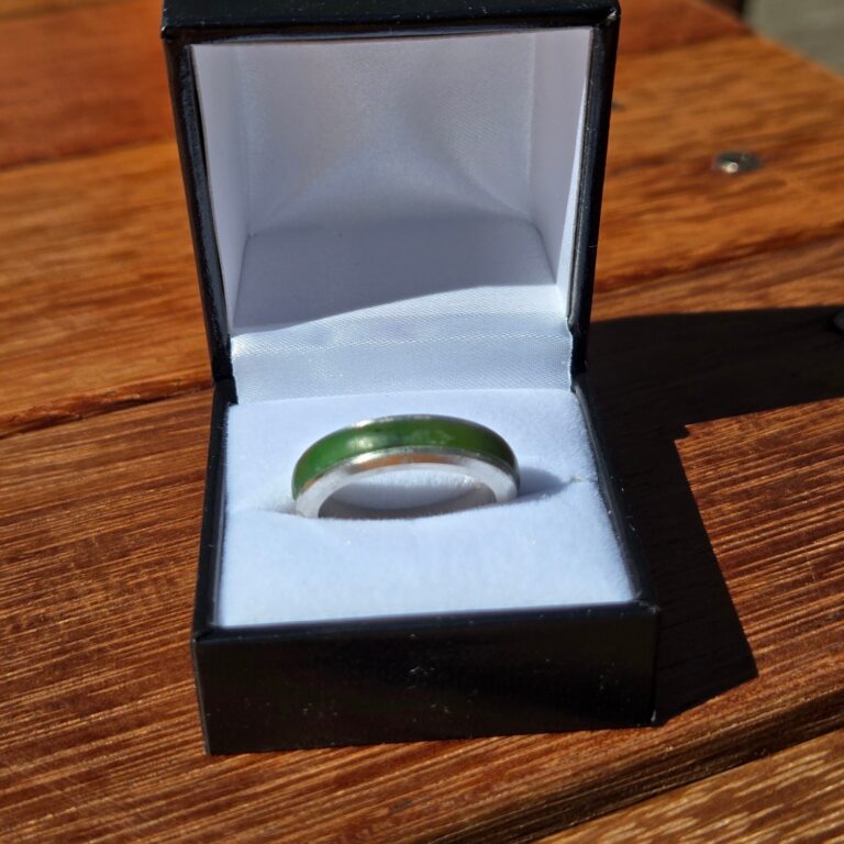 Pounamu Inlay Engagement Ring